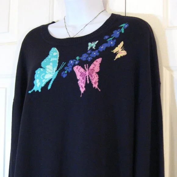 Talbots | 'Bold Butterfly' Crew Neck Sweater - Picture 4 of 9